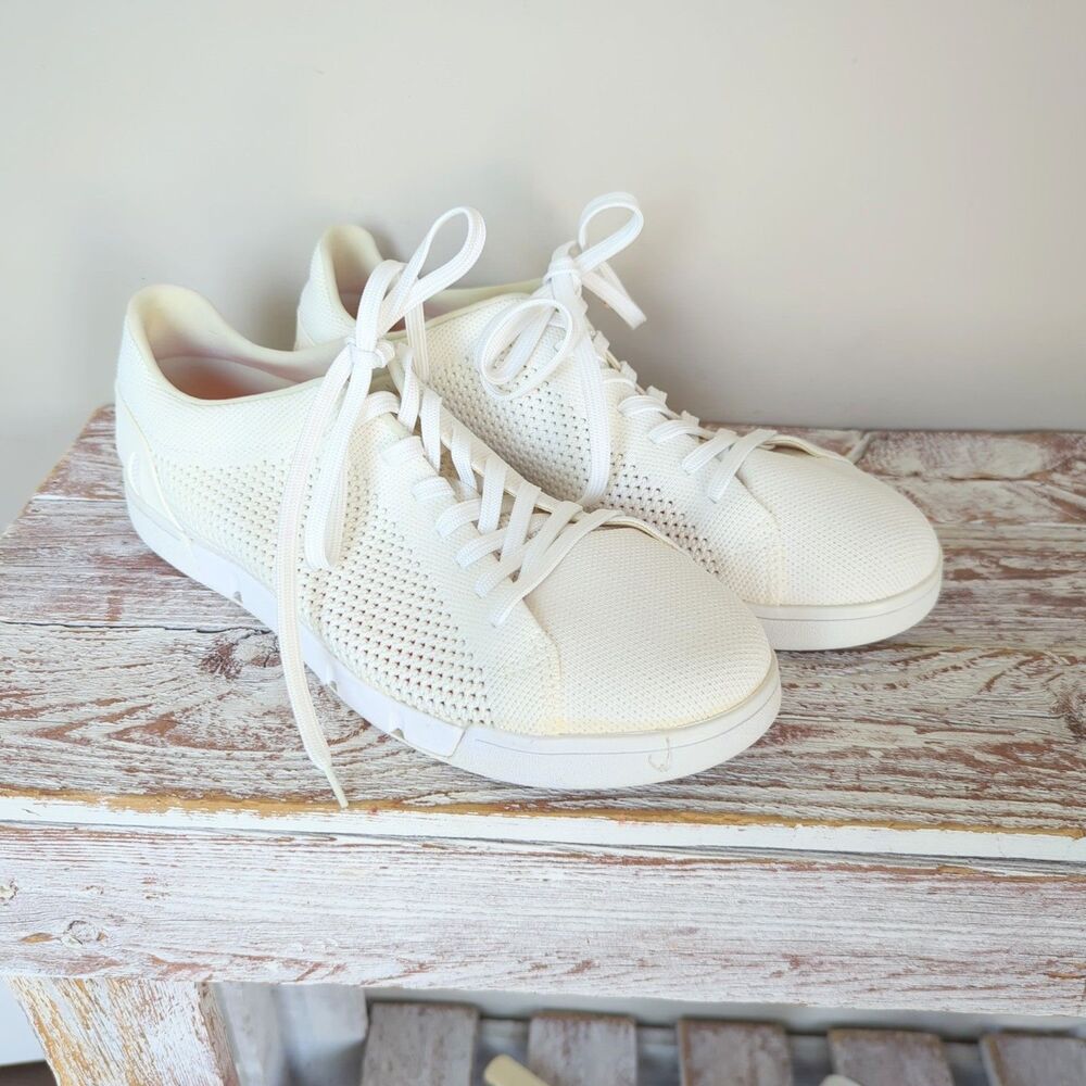 Swims Men's White Breeze Tennis Knit Sneakers Size 11US Lightweight Breathable